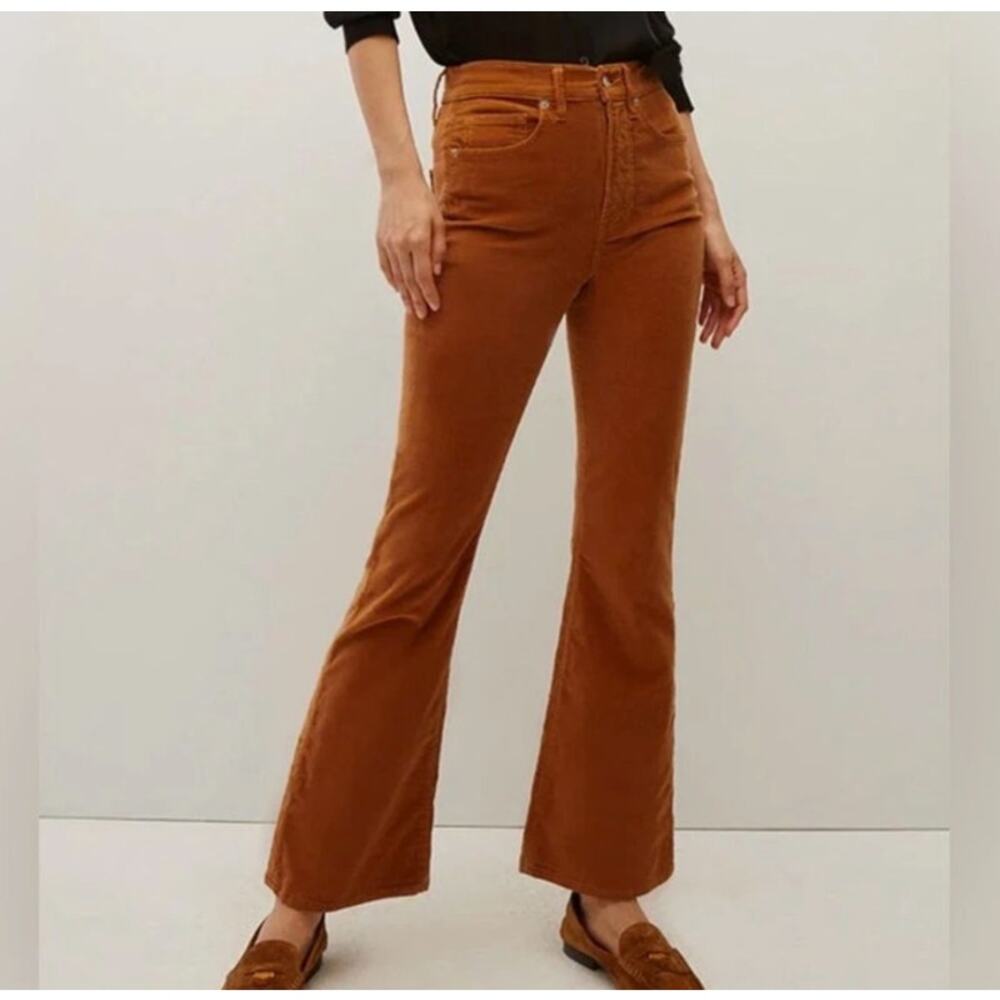 Veronica Beard Carson Ankle Flare Pants Size 23 Corduroy High Rise 70s NWT 278